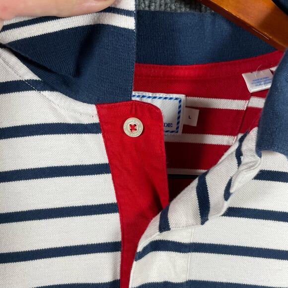 Southern Tide Polo Shirt Men's Large Red/White/Blue Striped Classic Fit Casual - Picture 4 of 10